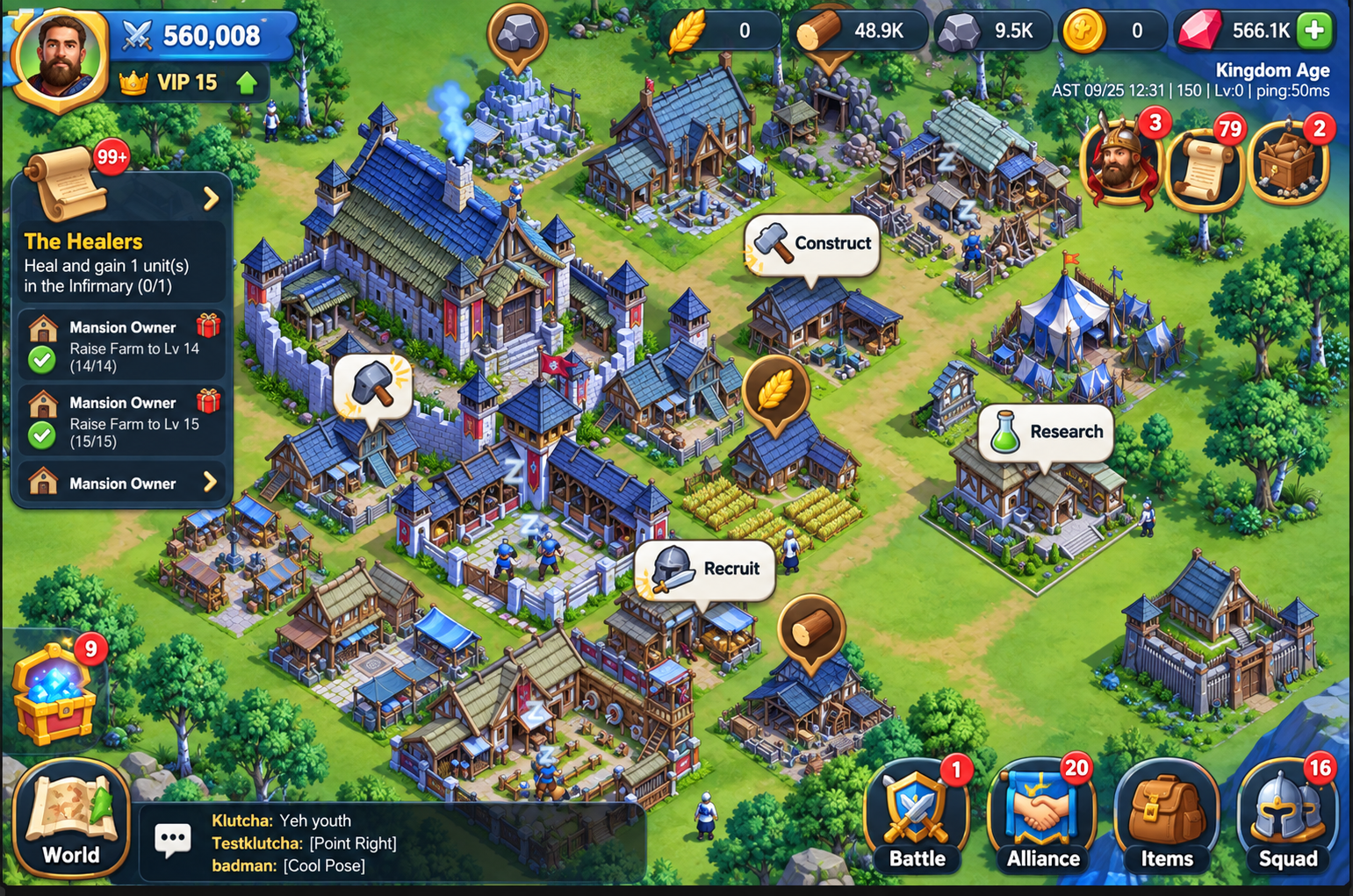 The Lost Kingdom city and game interface